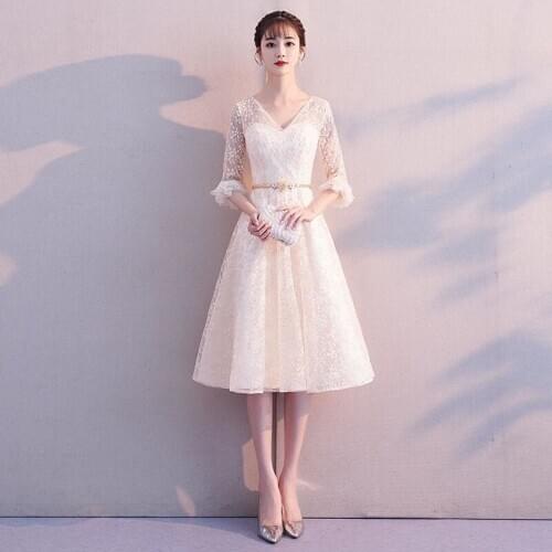 Lace champagne bridesmaid dresses Robe De Soiree vestido de fiesta de boda robe de soiree bridesmaid dresses