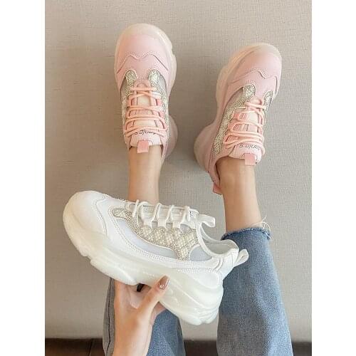 Fashion Trend Explosion Models Large Size Ladies Single Shoes Spring And Summer New Wild Mesh Breathable Casual Sports Shoes