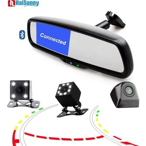 Bluetooth Rearview Mirror Monitor With Moving Guiding Line Car Rear View Camera For Honda civi/Toyota/VW/Hyundai Tucson/Kia