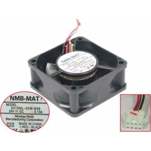 NMB-MAT 2410ML-05W-B56 C01 DC 24V 0.13A 60x60x25mm 4-wire Server Cooling Fan
