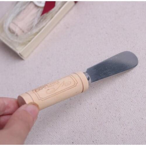 Stainless Steel Spreader with Wine Cork Handle Butter Knife Wedding Favor Gifts with Box 100pcs/lot SN1249