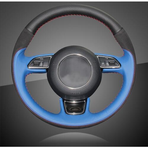 Auto Braid On The Steering Wheel Cover for Audi A1 A3 A5 A7 Car Braid Steering Wheel Covers Leather Interior Accessories Styling