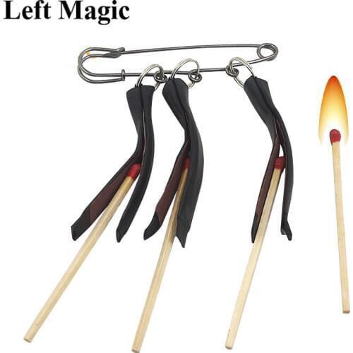 Multi Lit Match Fire Magic Tricks Three Clip Matches Pull Burning Stage Magic Props Accessories Gimmick
