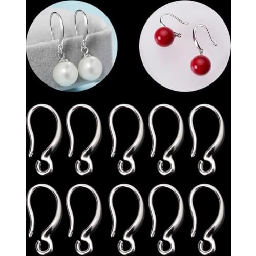 10 Pcs S925 Silver Plated French Ear Hook Ear Wire Earrings DIY Jewelry Findings
