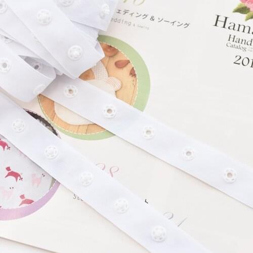 5m/lot white plastic Snap Button tape ribbons crafts sewing & Fabric Garment sewing accessories DIY