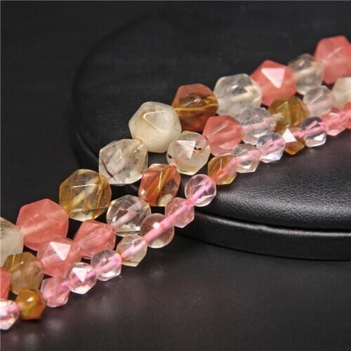 Romantic Tourmaline Stone Multicolor Watermelon Jades Faceted Round 6 8 10mm Loose Charms Beads 15'' Bracelet Accessories