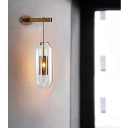 Light luxury glass wall lamp Postmodern interior living room bedside lamp designer corridor corridor home hotel decorative lamp