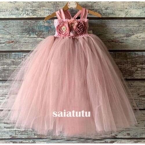 Photograph flower girl wedding dress children party pink fairy spirit princess children birthday gift dresses piano New Vestido