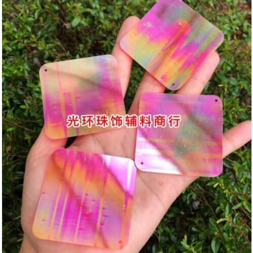 A6 Sewing supplies 50mm square fillet Sequin wedding mall layout materials transparent color plating seven color beads scattered