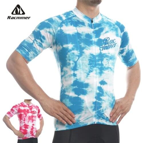 Racmmer Cycling Jersey 2021 Super-light Mens Tie-dyed Style Mtb Reflective Racing Bike Jersey Bicycle Cycle Cycling Clothing Kit
