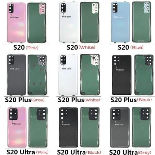 Back Battery Cover Repair Door Housing Case With Camera Glass Lens For Samsung Galaxy S20 Ultra G988 S20 Plus S20+G985 S20 G980