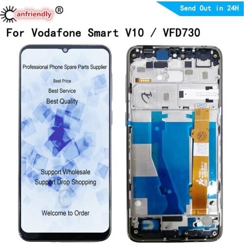 LCD For Vodafone VFD730 VFD 730 Smart V10 LCD Display Touch panel Screen front glass Digitizer with frame Assembly for VFD730