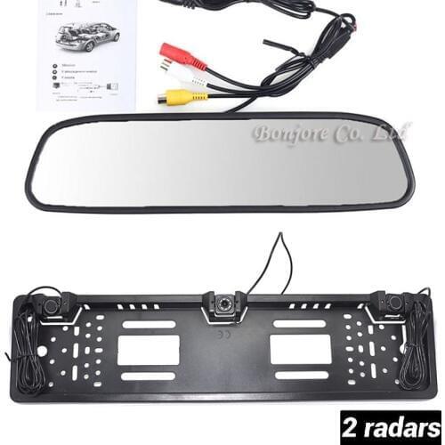 4.3 inch HD 800x480 Color TFT LCD monitor+Russia license plate Rear View Backup Camera Sensor All-in-one Parking Sensors system