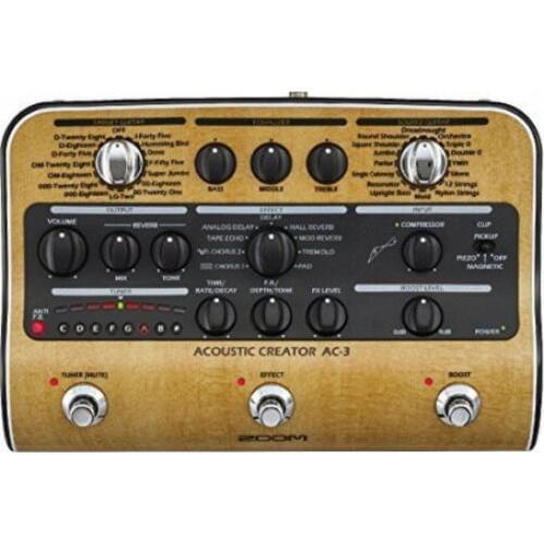 Zoom AC-3 acoustic creator pedal enhanced direct box, guitar single piece effector, preamplifier, Guitar Effect Pedal