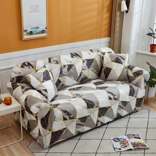 1/2/3/4-seater Printed Sofa Cover Stretch Polyester Slipcover Four Season Furniture Protector ,L Shaped need buy 2pcs