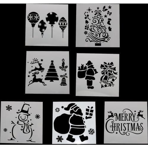 1 Pcs Reusable DIY Craft Christmas For Walls Painting Scrapbooking Stamp Album Decor Embossing Paper Card stencils