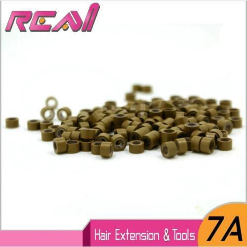 1000Pcs 5MM Silicone Lined Micro Rings Links Beads For I Tip Hair Extension Tools