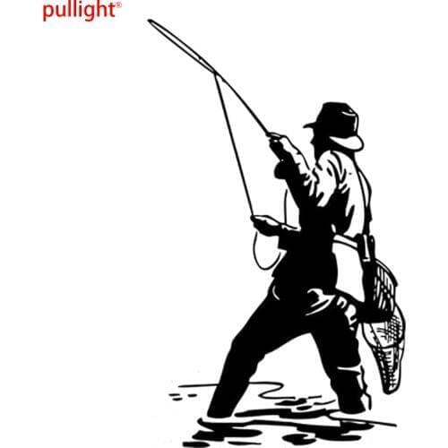 Interesting Fishing Silhouette Decor Car Sticker Vinyl