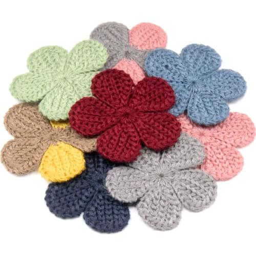37mm 20pcs/lot Mini Cotton Knitting Flower for Home Hat Shoes Clothing Decoration Scrapbooking DIY Handmade Crafts Accessories