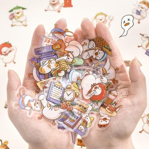 40Pcs/bag 4 Designs Cute Animal Come On Series Sticker Pack Decorative Diary Sticker Scrapbook Decorative Stationery Sticker