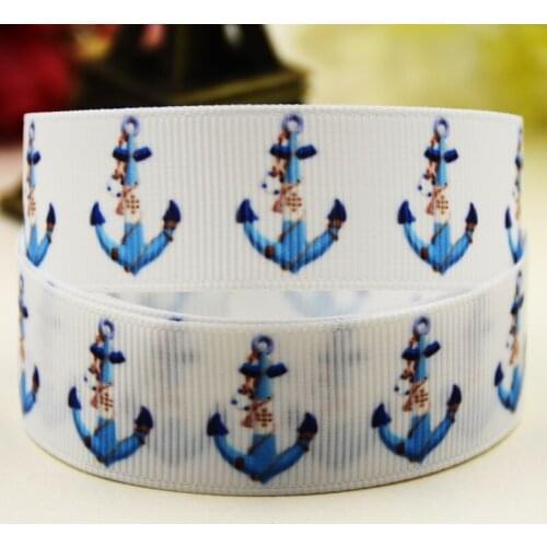 22mm 25mm 38mm 75mm Anchor Cartoon printed Grosgrain Ribbon party decoration 10 Yards X-02965