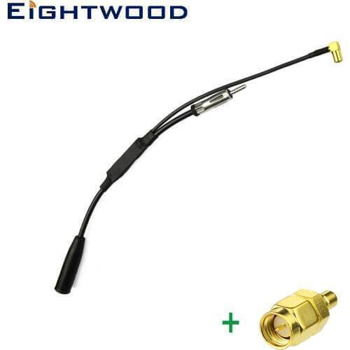 Eightwood DAB DAB+ AM FM to AM FM Car Radio Aerial Antenna Converter Splitter and SMB Plug Female to SMA Plug Male Connectors