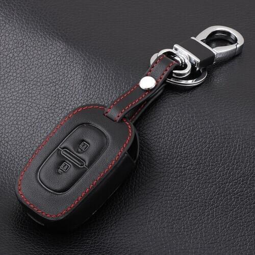 Genuine Leather Car Key Cover Case For Renault Logan Stepway Renault Sandero Duster Dacia Scenic Master Megane Key Cover