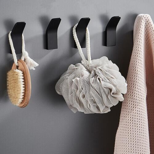 Black Robe Hook Wall Hook Towel Hook for Bathroom Coat Hook Rustproof Hook Hanger Clothes Hangers for Kitchen Hardware Bathroom