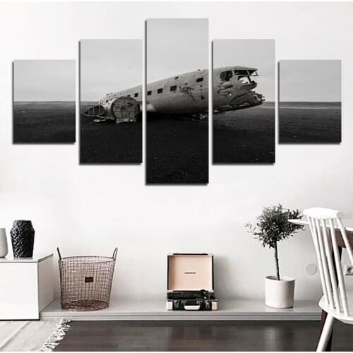 Decorative Painting Tattered Airplane 5pcs Toning Decorative Canvas Painting Poster Can Be Customized Frameless Style Wall