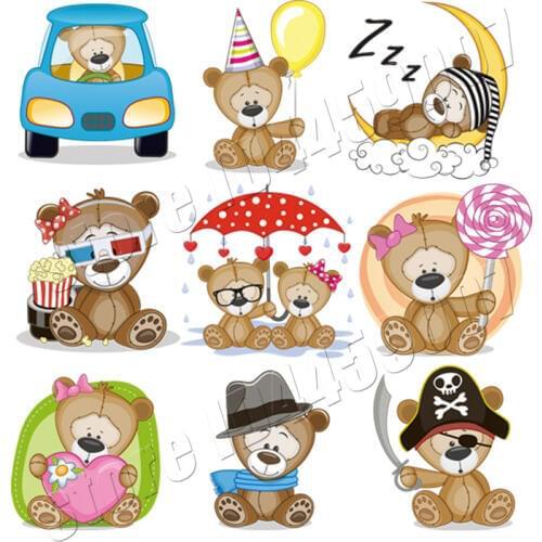 Bear Parches For Baby Thermal Transfer Handmade Iron On Stickers DIY Household Cartoon Stickers Non Toxic Funny Washable Patches