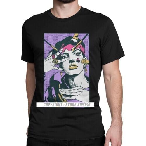 Mens Anime Tops T Shirt Jojos Bizarre Adventure Anime Manga Japan Design Tshirt Male Harajuku Clothes Male Shirt