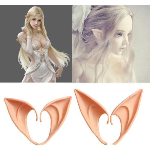 HBB 1Pair Halloween Costume Ear Tips Elf Fairy Hobbit Vulcan Spock Alien Cosplay Novelty Gag Joke Toys