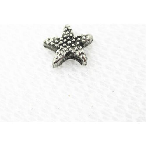 Hot Selling 20pcs/lot Starfish Floating Charms Living Glass Memory Lockets Floating Charms DIY Jewelry Accessory