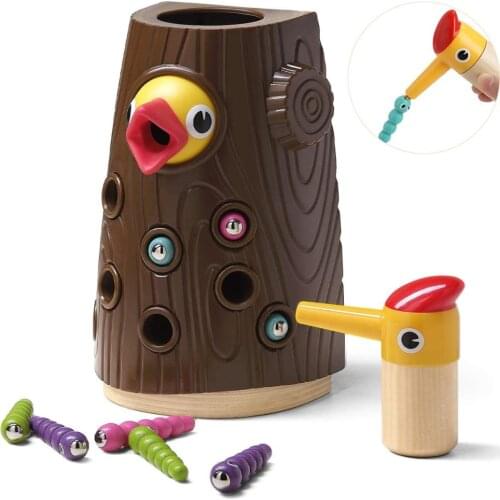 Magnetic Toddler Toy for Girls Boys - Fine Motor Skills, Sensory, Feeding, Preschool Toys Games - Hungry Woodpecker Toy