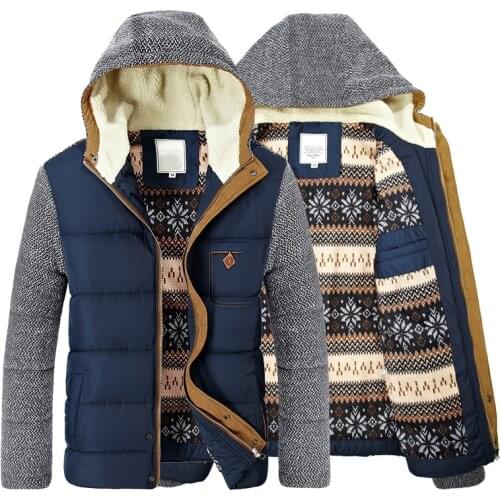 S-4XL Mens Thick Winter Coat Warm Parkas Thick Fleece Cotton Jacket Slim Casual Male Jackets Hooded Coat Men Brand Clothing