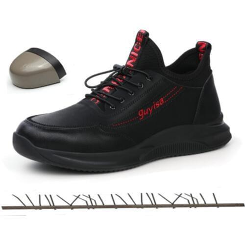 Men Steel Toe Boots Work Safety Shoes Outdoor Waterproof Breathable Protective Motorcycle Boots Men Sneakers Tactical Boots