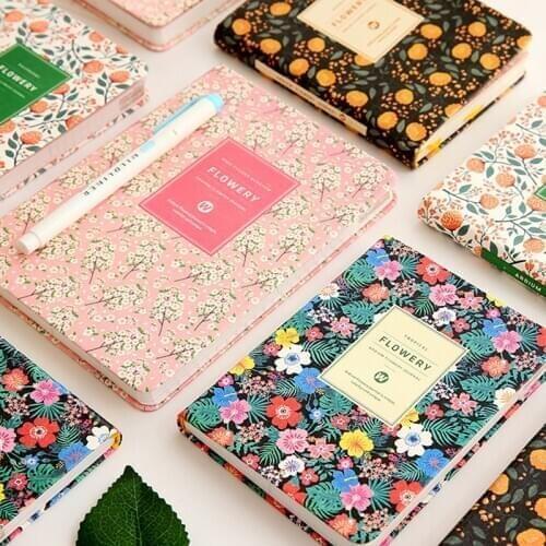 New Cute PU Leather Floral Flower Schedule Book Diary Weekly Planner Notebook School Office Supplies Kawaii Stationery Girl Gift