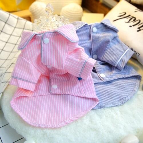 Stripe Dog Pajamas Pet Clothes For Small Dog Puppies Animal Girl Boy Pet Lover Shirt Cat Costumes XS XL Summer Shirt Bichon Pugs
