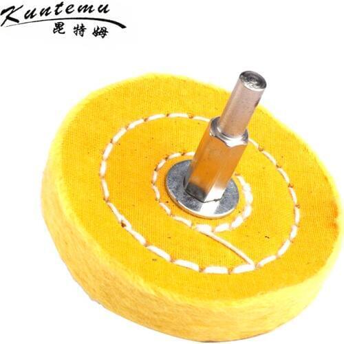10PCS Cotton Polishing Wheel 3"*40 Buffing Wheel With Shank For Jewelry Wood Metal Buffing