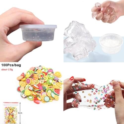 Transparent Slime Toys Crystal Glue for Fluffy Putty Cloud Slime Plasticine Clay Light Polymer Kids Antistress Toy Supplies