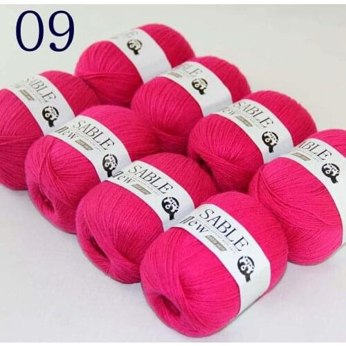 Sale Super Soft 8X50g Pure Sable Cashmere Wrap Shawls Hand Knit Wool Crochet Yarn Magenta 243-09-8
