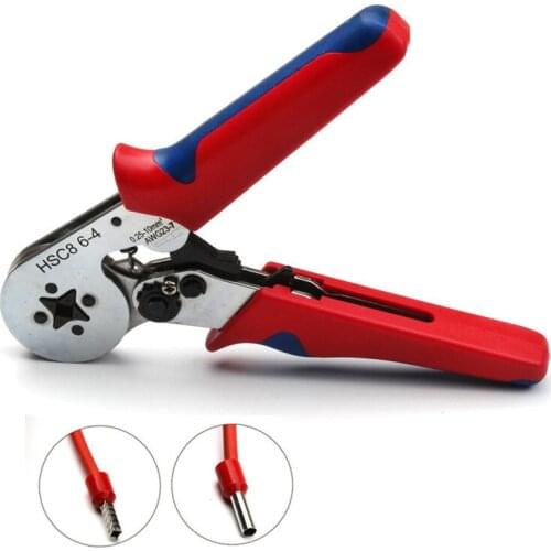 HSC8 6-4 Self-adjusting Insulated Crimping Plier For Capacity 0.25-10mm2 Wire Sleeves Ferrules Crimp Plier Hand Tool 23-10 AWG