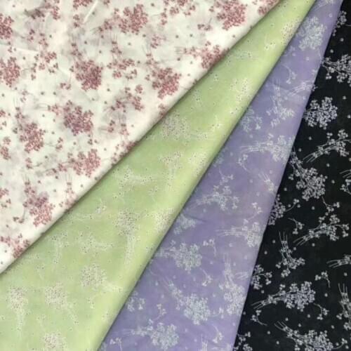 Chiffon Fabric Bouquet Summer Shirt Home Decoration DIY Dress Printed Breathable Fabric