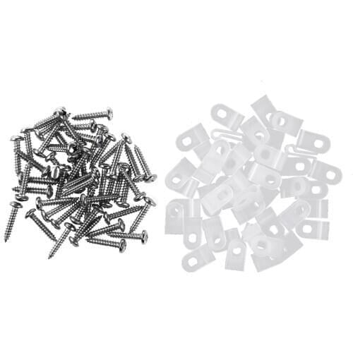 100Pcs Cable Organizer Clips Cable Manager R-Type Cable Clip Clamp Holder with 50 Pieces Screws for Home Ofiice Wire Management
