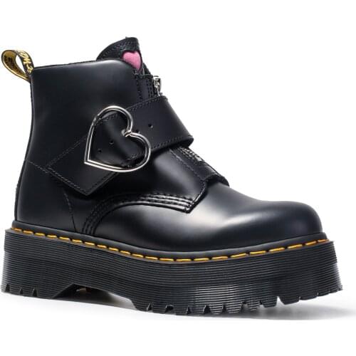 Martens Chunky Boots for Women Ladies Genuine Leather Ankle Boots Female Motorcycle Women Boots Big Size 34-41