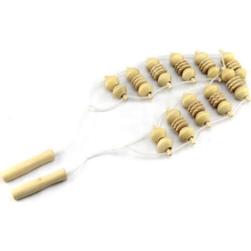 1Pcs Convenient Back Massager Wooden Wheel Full Body Neck Back Leg Waist Roller Massage Theraputic Care