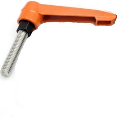 1Pcs M14 Stainless steel 7 words type Adjustable position Tight handle fixed rotate grip hand Screw bolt Length 40mm-70mm Orange