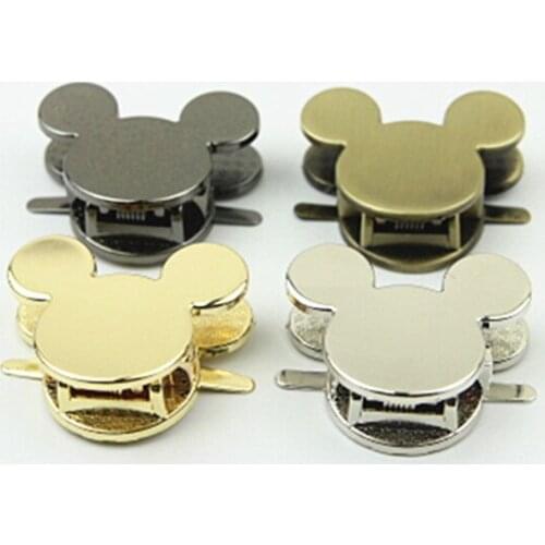 10pcs/lot wholesale Hardware accessories Female bag Mouse shaped metal lock Cartoon lock Clip lock metal latch