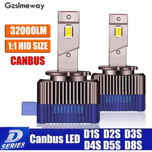 2PCS D2S LED Headlight D1S D3S D1R D2R D4R D5S D8S Canbus Car Light 32000LM 6000K Turbo Headlamps Plug&Play Automobiles Bulb 12V