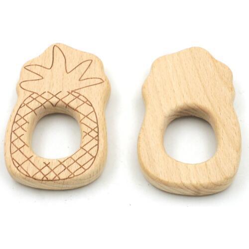 20pcs pineapple beech teether wood pendant for baby mother accessory Australia standard SGS SAFE laser engrave EA312